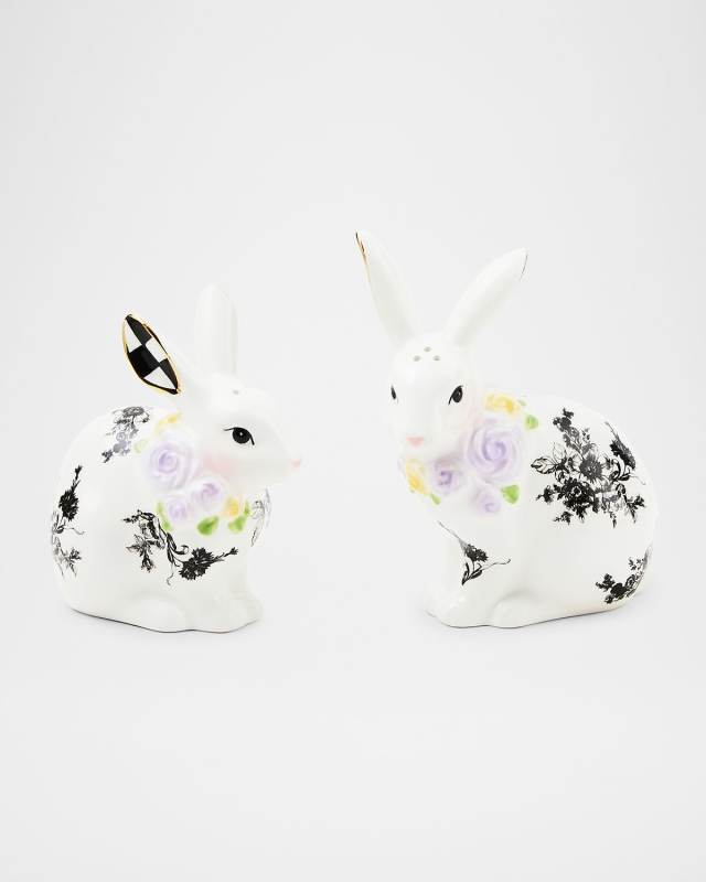 Butterfly Toile Bunny Salt & Pepper Set